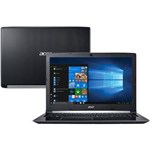 Ficha técnica e caractérísticas do produto Notebook Acer A515-51-55QD, 15.6", Core I5-7200U, 4GB, 1TB, Windows 10 - Preto