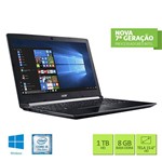 Ficha técnica e caractérísticas do produto Notebook Acer A515-51-56K6 Intel Core I5 8GB 1TB Tela LED 15.6" Windows 10 - Preto