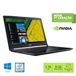 Ficha técnica e caractérísticas do produto Notebook Acer A515-51G-71KU Intel Core I7 8GB RAM 1TB HD NVIDIA GeForce 940MX 2GB 15.6" FHD Windows 10