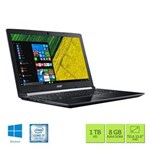 Ficha técnica e caractérísticas do produto Notebook Acer A515-51G-72DB Intel Core I7 8GB RAM 1TB HD NVIDIA GeForce 940MX 2GB 15,6" FHD Windows 10