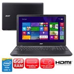 Ficha técnica e caractérísticas do produto Notebook Acer Aspire E5-571-5474 com Intel® Core™ I5-4210U, 6GB, 1TB, Gravador de DVD, Leitor de Cartões, HDMI, Bluetooth, LED 15.6" e Windows 8.1 - N
