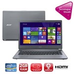 Ficha técnica e caractérísticas do produto Notebook Acer Aspire V5-472-6_BR826 com Intel® Core™ I3-3217U, 2GB, 500GB, Leitor de Cartões, HDMI, Wireless, Bluetooth, Webcam, LED 14" e Windows 8 -