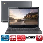 Ficha técnica e caractérísticas do produto Notebook Acer Chromebook C710-2859 com Intel® Dual Core, 2GB, 16GB SSD, Leitor de Cartões, HDMI, Wireless, Webcam, LED 11.6" e Chrome OS
