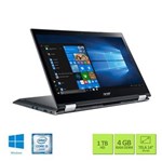 Ficha técnica e caractérísticas do produto Notebook Acer Spin 3 SP314-51-31RV Intel Core I3-7020U 4GB RAM HD 1TB 14" HD Windows 10