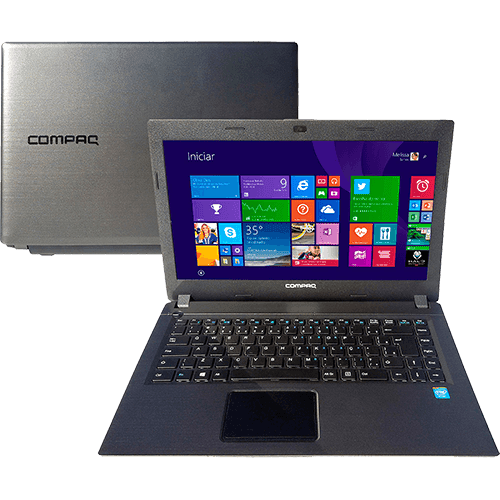 Notebook Compaq Presario Intel Celeron Dual Core 4GB 500GB Tela LED HD 14" Windows 8.1 - Chumbo