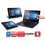 Ficha técnica e caractérísticas do produto Notebook 2 em 1 Acer Pentium Quad Core 4GB 500GB Tela 11.6” Windows 10 Aspire R3-131T-P7QW
