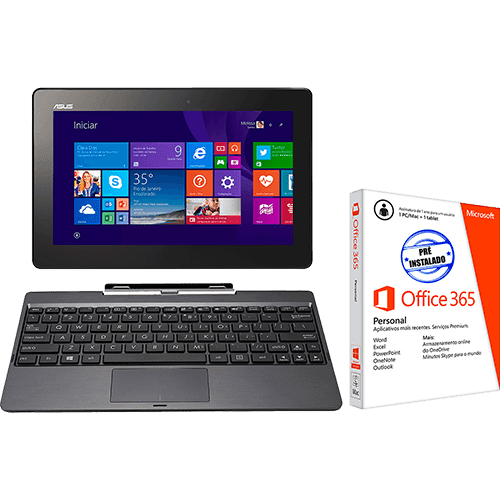 Notebook 2 em 1 ASUS Transformer Book T100TA Intel Atom Quad-Core 2GB 500GB Tela LED 10.1" Windows 8.1 + Office 365 Pré-...
