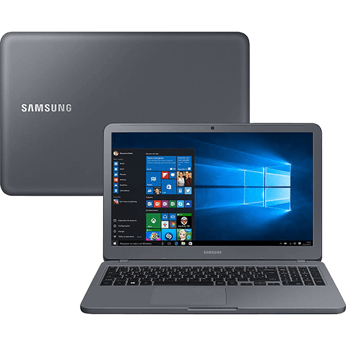Ficha técnica e caractérísticas do produto Notebook Essentials E20 Intel Celeron Dual Core 4GB 500GB LED HD 15,6" W10 Cinza Titânio - Samsung