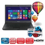 Ficha técnica e caractérísticas do produto Notebook Positivo Unique S1990 3D com Intel® Dual Core™, 2GB, 250GB, Gravador de DVD, Leitor de Cartões, HDMI, LED 14" e Windows 8