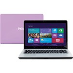 Ficha técnica e caractérísticas do produto Notebook Rosa Philco Intel Dual Core 2GB 320GB LED 14" HDMI Windows 8