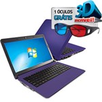 Ficha técnica e caractérísticas do produto Notebook SIM Positivo 3200 com Intel Celeron 2GB 320GB Roxo LED 14'' Windows 7 Starter