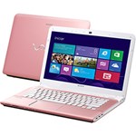 Ficha técnica e caractérísticas do produto Notebook Sony VAIO SVE14123CBP com Intel Core I3 4GB 500GB LED 14" Rosa Windows 8