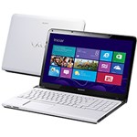 Ficha técnica e caractérísticas do produto Notebook Sony VAIO SVE15125CBW com Intel Core I3 4GB 500GB LED 15,5" Branco Windows 8