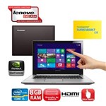 Ficha técnica e caractérísticas do produto Notebook Touch Lenovo Z400 com Intel® Core™ I5-3210M, 8GB, 1TB, Gravador de DVD, Leitor de Cartões, HDMI, NVIDIA GeForce, LED 14" e Windows 8