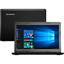 Notebook Ultrafino Lenovo Ideapad 100 Intel Celeron Dual Core 2GB 500GB Tela HD 14" Windows 10 - Preto