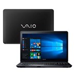 Ficha técnica e caractérísticas do produto Notebook Vaio Core I3-5005U 4GB 1TB Tela 15.6” Windows 10 Fit 15F VJF153B0111B