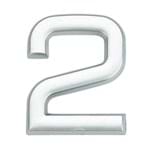 Ficha técnica e caractérísticas do produto Número Apartamento "2" 4cm Adesivo Plástico Prata