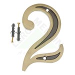Ficha técnica e caractérísticas do produto Número Casa "2" 13cm Parafusar Zamac Dourado
