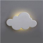 Nuvem Luminária MDF Branca Pequena com LED com Luz Quente