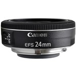 Ficha técnica e caractérísticas do produto Objetiva Canon EF-S 24mm F/2.8 STM - Usada