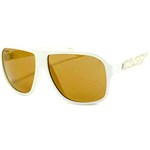 Ficha técnica e caractérísticas do produto Óculos de Sol Absurda Branco e Dourado Retrô Calixto