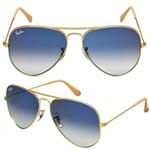 Ficha técnica e caractérísticas do produto Óculos De Sol Ray-Ban Rb3026 Aviator Dourado - Lente Azul Degradê Tamanho 62 Mm.