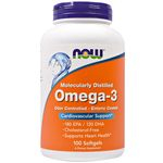 Ficha técnica e caractérísticas do produto Omega-3 Now Foods 100 Cápsulas Softgels