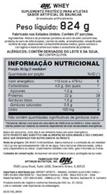 Ficha técnica e caractérísticas do produto ON Whey Optimum Nutrition - 2.04kg