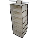 Ficha técnica e caractérísticas do produto Organizador de Closet Cabideiro Vertical OrganiBox Bege/Marrom de 85x30x28cm