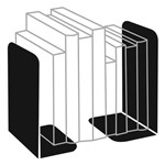 Ficha técnica e caractérísticas do produto Organizador de Escritorio Suporte P/Livros Metal Preto Cavia