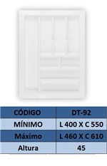 Ficha técnica e caractérísticas do produto Organizador de Talher Ajustável Medidas Máximas: 460mm X 610mm) OG-92 - Moldplast