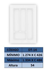 Ficha técnica e caractérísticas do produto Organizador de Talher Ajustável Medidas Máximas: 334mm X 486mm) OG-14 - Moldplast
