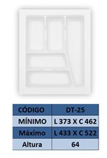 Ficha técnica e caractérísticas do produto Organizador de Talher Ajustável Medidas Máximas: 433mm X 522mm) OG-25 - Moldplast