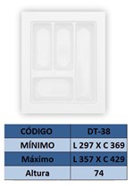 Ficha técnica e caractérísticas do produto Organizador de Talher Ajustável Medidas Máximas: 357mm X 429mm) OG-38 - Moldplast