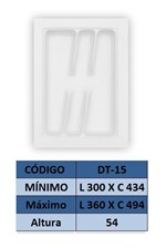Ficha técnica e caractérísticas do produto Organizador de Talher Ajustável Medidas Máximas: 360mm X 494mm) OG-15 - Moldplast