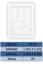 Ficha técnica e caractérísticas do produto Organizador de Talher Ajustável Medidas Máximas: 391mm X 531mm) OG-57 - Moldplast