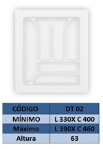 Ficha técnica e caractérísticas do produto Organizador de Talher Ajustável Medidas Máximas: 396mm X 467mm) OG-02 - Moldplast