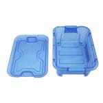 Ficha técnica e caractérísticas do produto Organizador Multiuso de Plástico 3L Tampa e Travas Usual Plastic 25,5 X 19 X 11,5 Cm - Cor: Azul Transl - Ref. 418