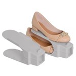 Ficha técnica e caractérísticas do produto Organizador de Sapatos Cinza - Kit 10 Peças