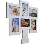 Ficha técnica e caractérísticas do produto Painel de Fotos Árvore da Família (46x48x1cm) Branco para 6 Fotos - Kapos