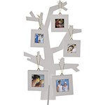 Ficha técnica e caractérísticas do produto Painel de Fotos Árvore da Família (62x46x3cm) Branco para 5 Fotos - Kapos