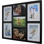 Ficha técnica e caractérísticas do produto Painel de Fotos Fine (45x54x3cm) Branco com Preto para 7 Fotos - Kapos