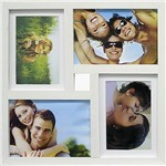 Ficha técnica e caractérísticas do produto Painel de Fotos Fine (34x34x1cm) Branco para 4 Fotos - Kapos