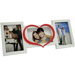 Painel de Fotos Love (41x17x1cm ) Branco com Vermelho para 3 Fotos - Kapos