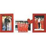 Ficha técnica e caractérísticas do produto Painel de Fotos Love (43x17x1cm) Branco com Vermelho para 3 Fotos - Kapos