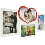 Ficha técnica e caractérísticas do produto Painel de Fotos Love (42x24x1cm) Branco com Vermelho para 4 Fotos - Kapos