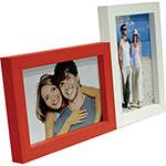 Painel de Fotos Love (29x17x1cm) Branco com Vermelho para 2 Fotos - Kapos