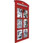 Painel de Fotos Telephone (64x26x1cm) Vermelho para 6 Fotos - Kapos