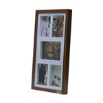 Ficha técnica e caractérísticas do produto Painel de Madeira Collection para 4 Fotos 10X15 e 1 Foto 13X18 53,5X27,5X4cm