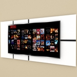 Ficha técnica e caractérísticas do produto Painel Tv pequeno moderno branco com preto